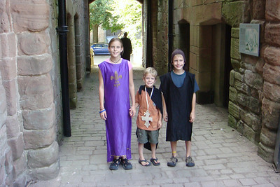 dressed for the medieval feast at St. Briavels Castle
