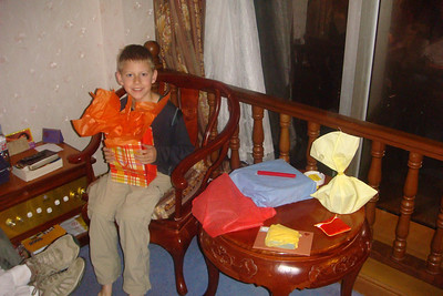 the Birthday Boy opening his presents