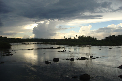 the mist of Santo San Martin falls converging with the clouds