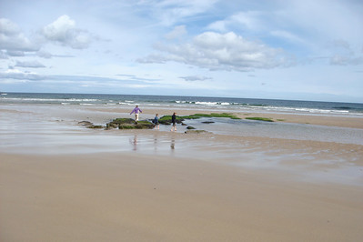 exploring tide pools on Bamburg beach