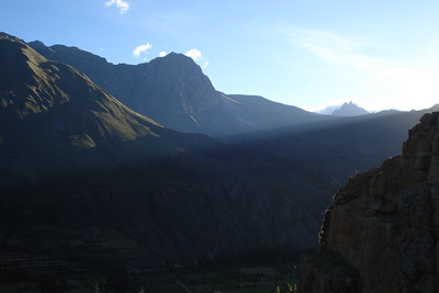 the sun setting in Urubamba Valley
