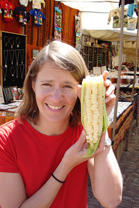 we stopped in a market and bought some giant corn, it was yummy