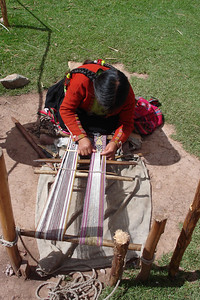 a local woman creating a table runner