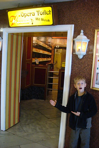 two of Nate's favorite past times, singing and bathrooms