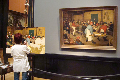 Alayna loved watching this artist copying the Brueghel