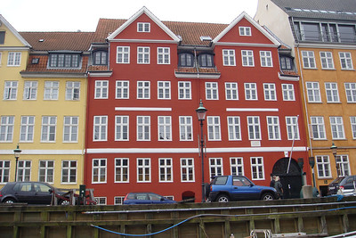 row house view from a canal