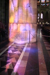 sunlight coming through the rose window