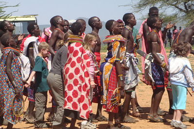 doing the welcome dance, Benji and Clay just watched and took pictures