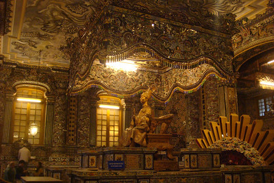 Tu Duc's pagoda with his statue and cool 3D tile mosaics