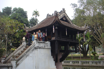 the one-pillar pagoda first built in the 11 century