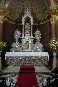 a huge silver monstrance