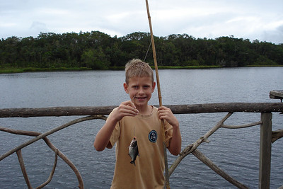 Nate caught another pirahna after his swim