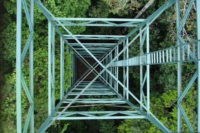 a shot from a  hole in the viewing platform floor