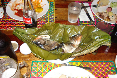 we ate Clay's and Ivan's pirahnas at the barbecue dinner