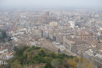 Granada Cathedral is in the center of this shot