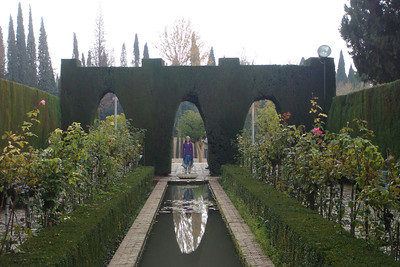 in the "hedge castle" of the Generalife gardens