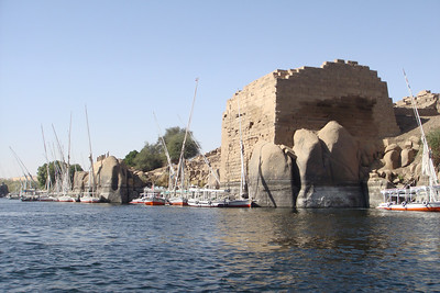 Elephantine Island with its natural rock formations that look like elephants rear ends