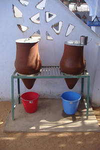 clay water jugs where they get cool, clean water