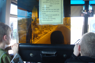the boys got a kick out of watching the bus driver