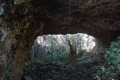 an arch formed from an uncollapsed portion of a lava tube
