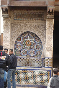 tile mosaic water fountains are found throughout the medina