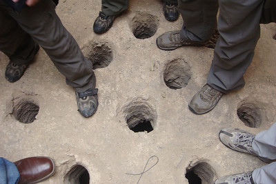 air vents on the floor of the second level of the kiln