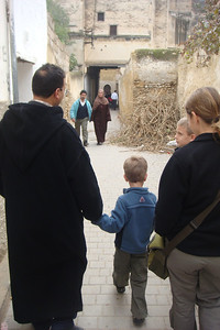 Benji holding tight to our guide Abdullah