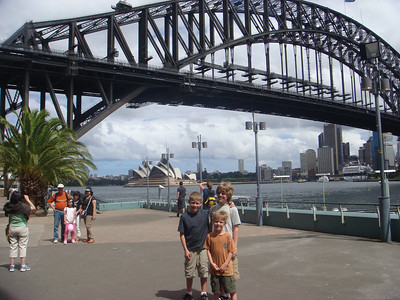 the moms and boys walked around Sydney while the dads and girls climbed