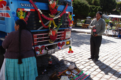 people from all over the region come here to bless their cars and trucks
