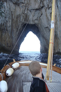 heading through a natural arch