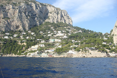 about halfway around Capri at the Marina Piccola