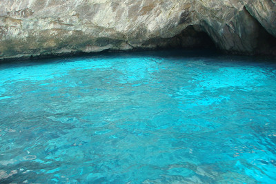 the vibrant water of the Green Grotto