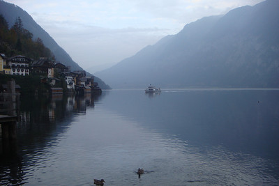 fog hanging over the lake