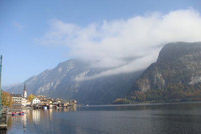 the clouds lifting over Hallstatt
