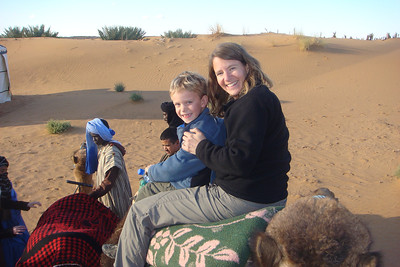 Meredith and Benji on their camel