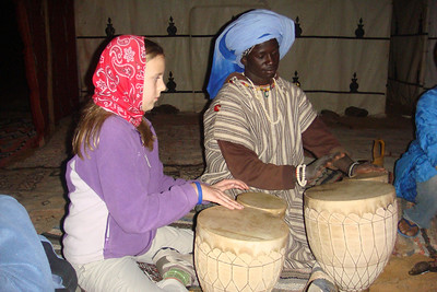 Alayna and Nate got a drum lesson