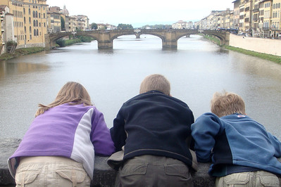 watching carp swim under the Ponte Vecchio
