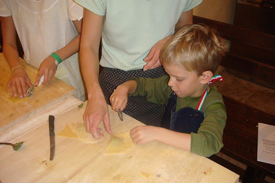 cutting the raviolis