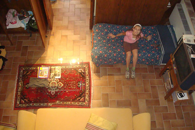 Alayna had a bed below in the living room