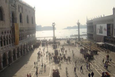 looking out toward the lagoon from St. Mark's