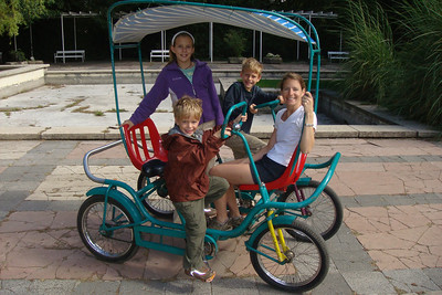 our four-seater bike on Maragret Island