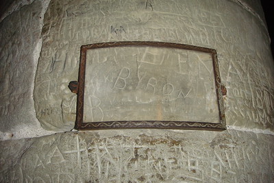 Lord Byron carved his name on a pillar in the basement
