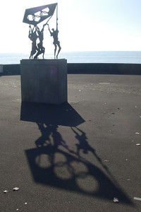 walking to the Olympic Museum