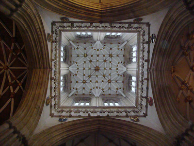 looking straight up from the nave