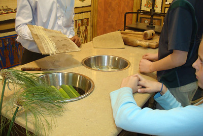 watching a cool papyrus paper making demonstration