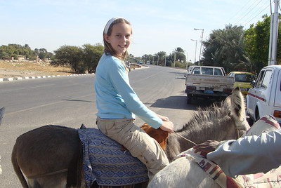 Alayna hopped on her donkey...