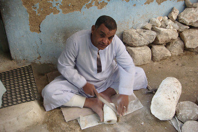 watching a craftsman shape alabaster