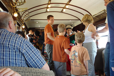 Clay and the boys were recruited to dance as the band played