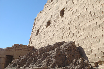 the remains of the earth ramp used to construct the temple are still visible
