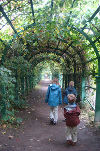 under the vines at Peterhof
